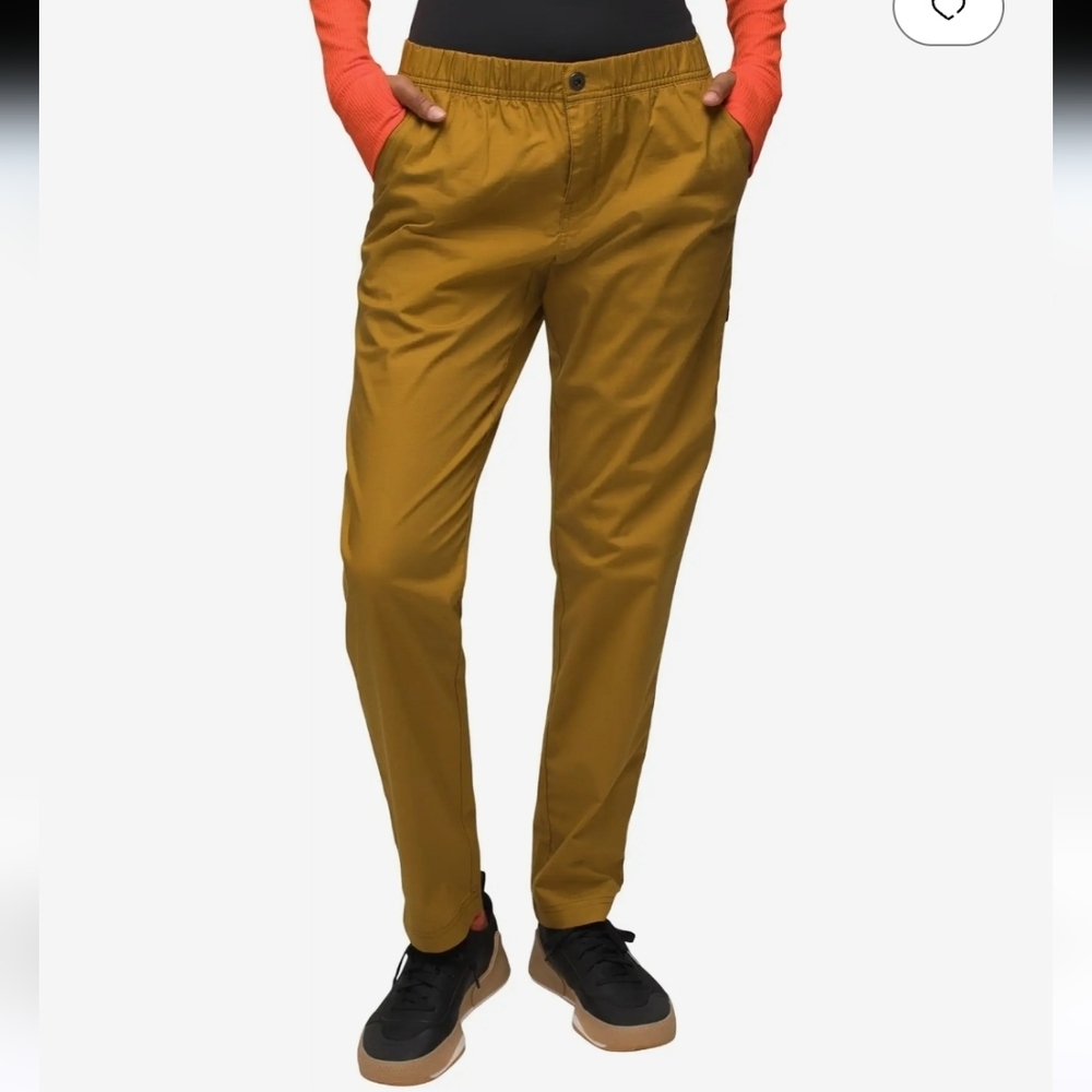 NWT || PRANA || Double Peak All-Around Pants, Pull Ons, Mustard Yellow Sz 10